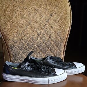 Converse Chuck Taylor All Star Ox Leather Low Top Sneakers Shoes Lunarlon Black